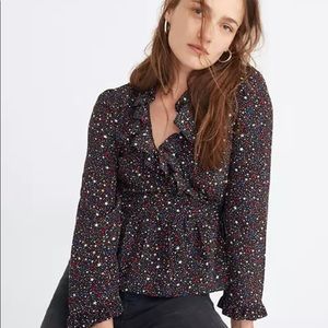 Madewell Wrap Blouse with Star Pattern